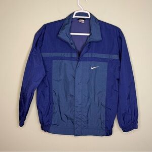 Vtg Nike Jacket men L windbreaker 90’s swoosh on back full zip Y2K blue logo